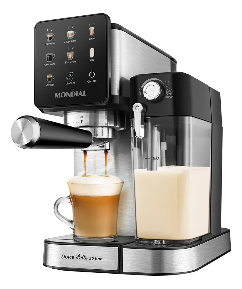 Cafeteira Espresso Automática Mondial Dolce Latte 20 Bar Preto/Inox CCL-01