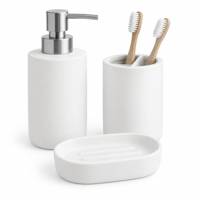 Kit Banheiro em Cerâmica (3 peças)